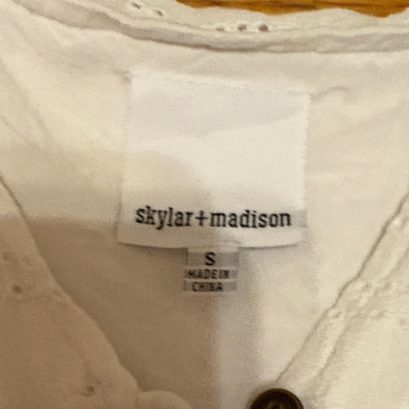 Skylar + Madison White Button-Front Mini Dress - Picture 7 of 8